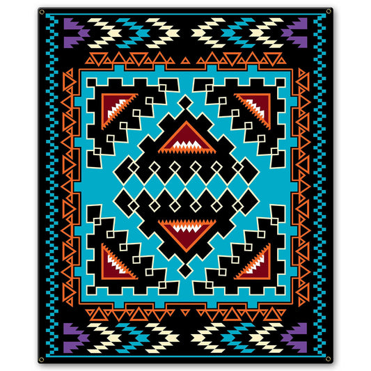 Turqoise Blanket Look 20 x 24 Custom Shape