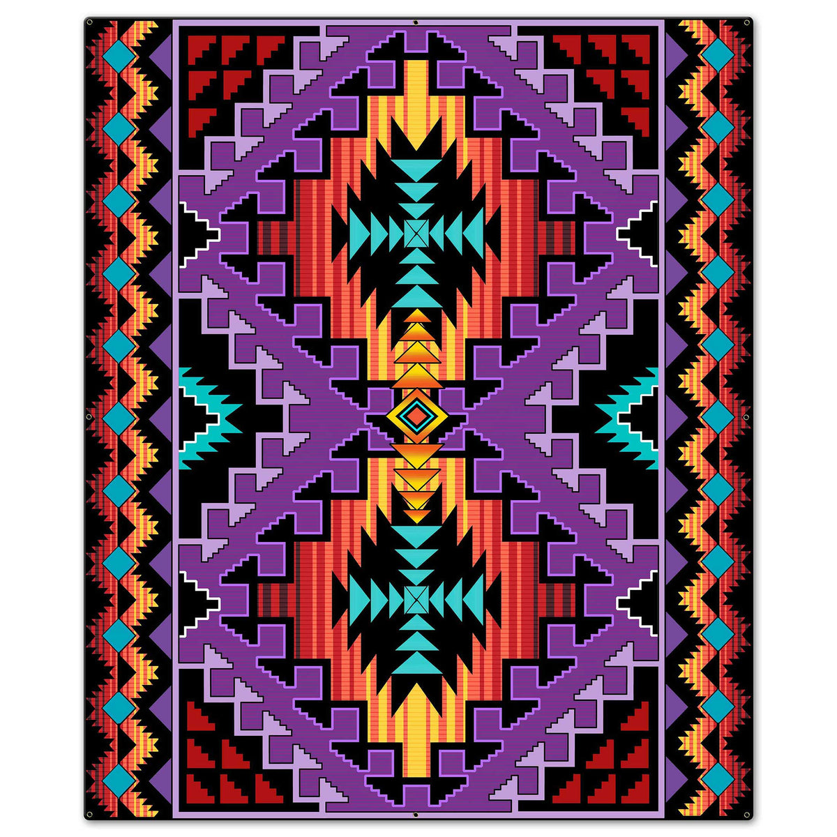 Indian Purple Blanket Look 30 x 36 Custom Shape