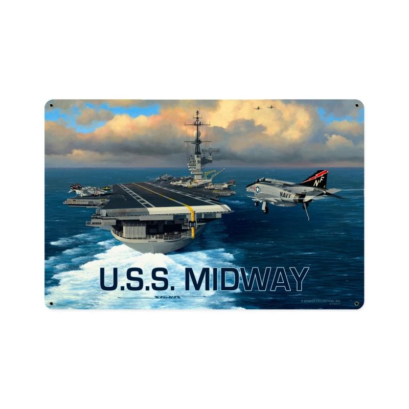 USS Midway Vintage Sign