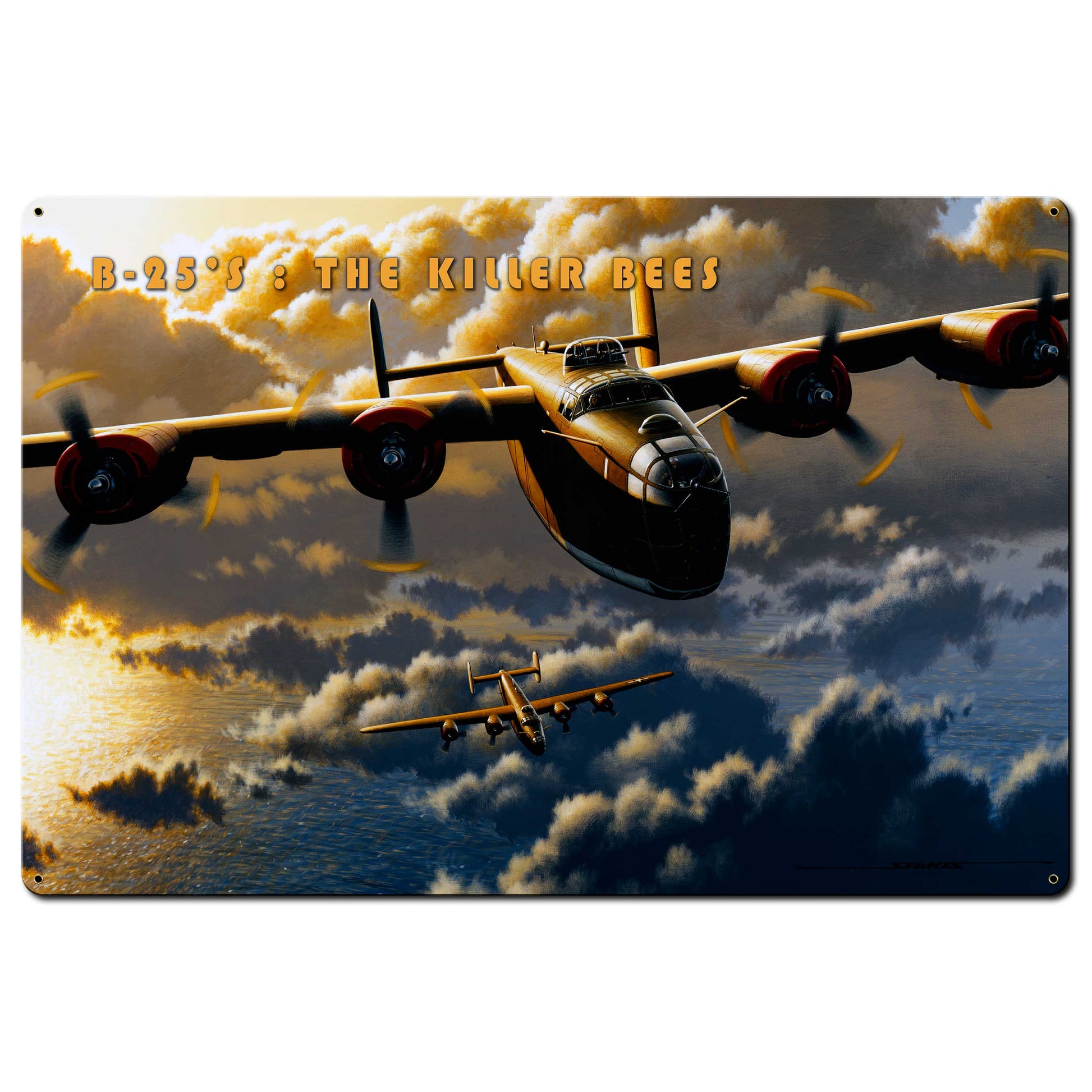 B-25 Killer Bee 36 X 24 vintage metal sign