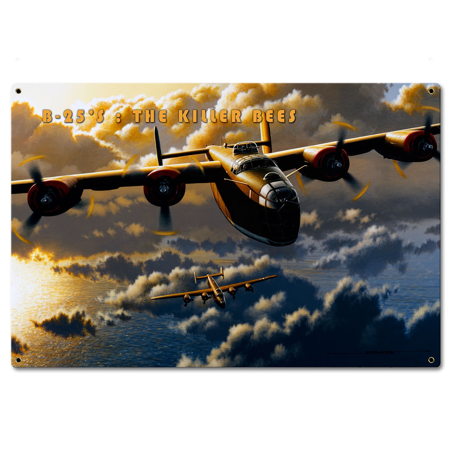 B-25 Killer Bee 24 X 16 vintage metal sign
