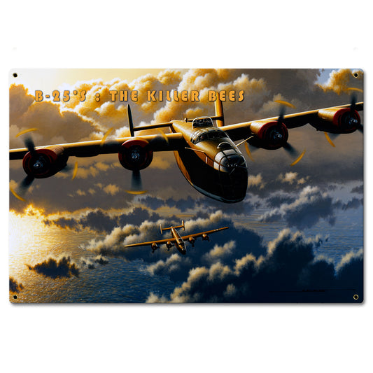 B-25 Killer Bee 24 X 16 vintage metal sign