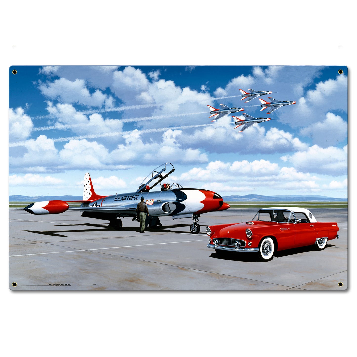 57 T-Bird And Thunderbirds 24 X 16 vintage metal sign