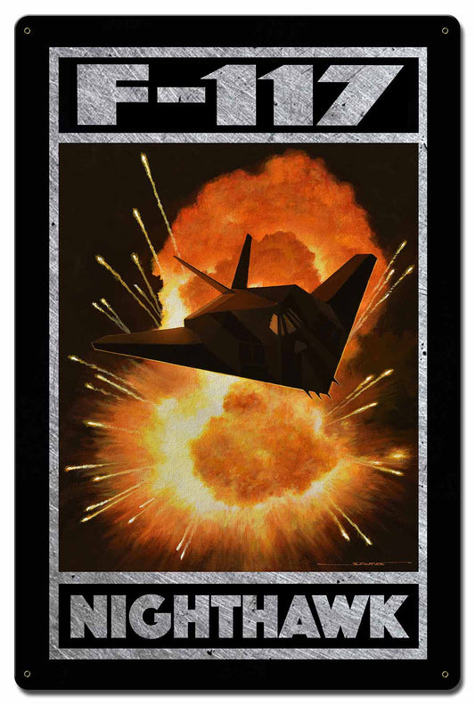 F-117 Nighthawk II 16 X 24 vintage metal sign