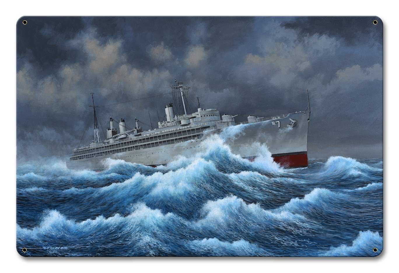 USS Hector 18 X 12 vintage metal sign