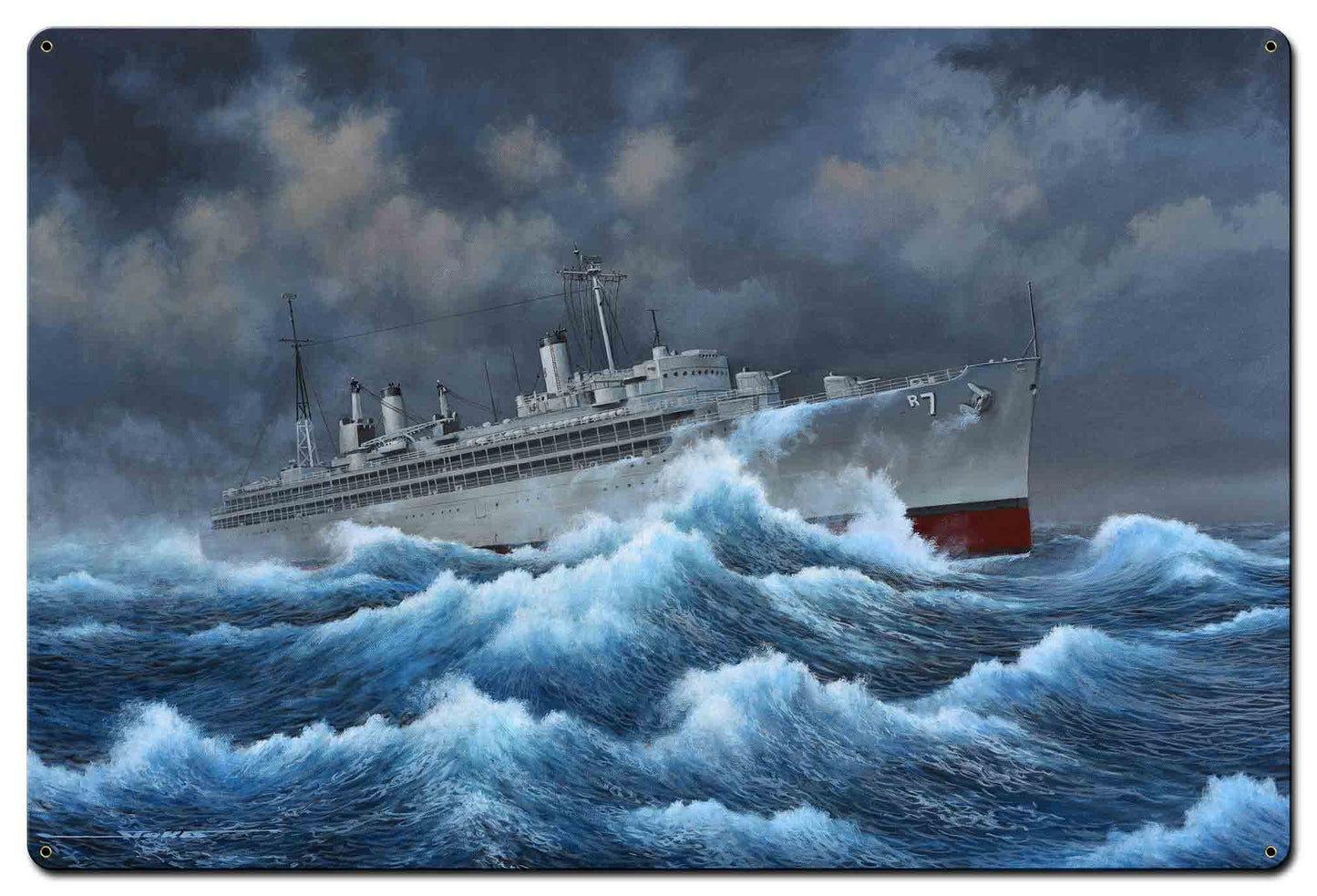 USS Hector 36 X 24 vintage metal sign