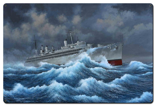 USS Hector 36 X 24 vintage metal sign