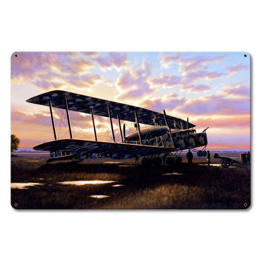 Bi Planes Over London 18 X 12 vintage metal sign