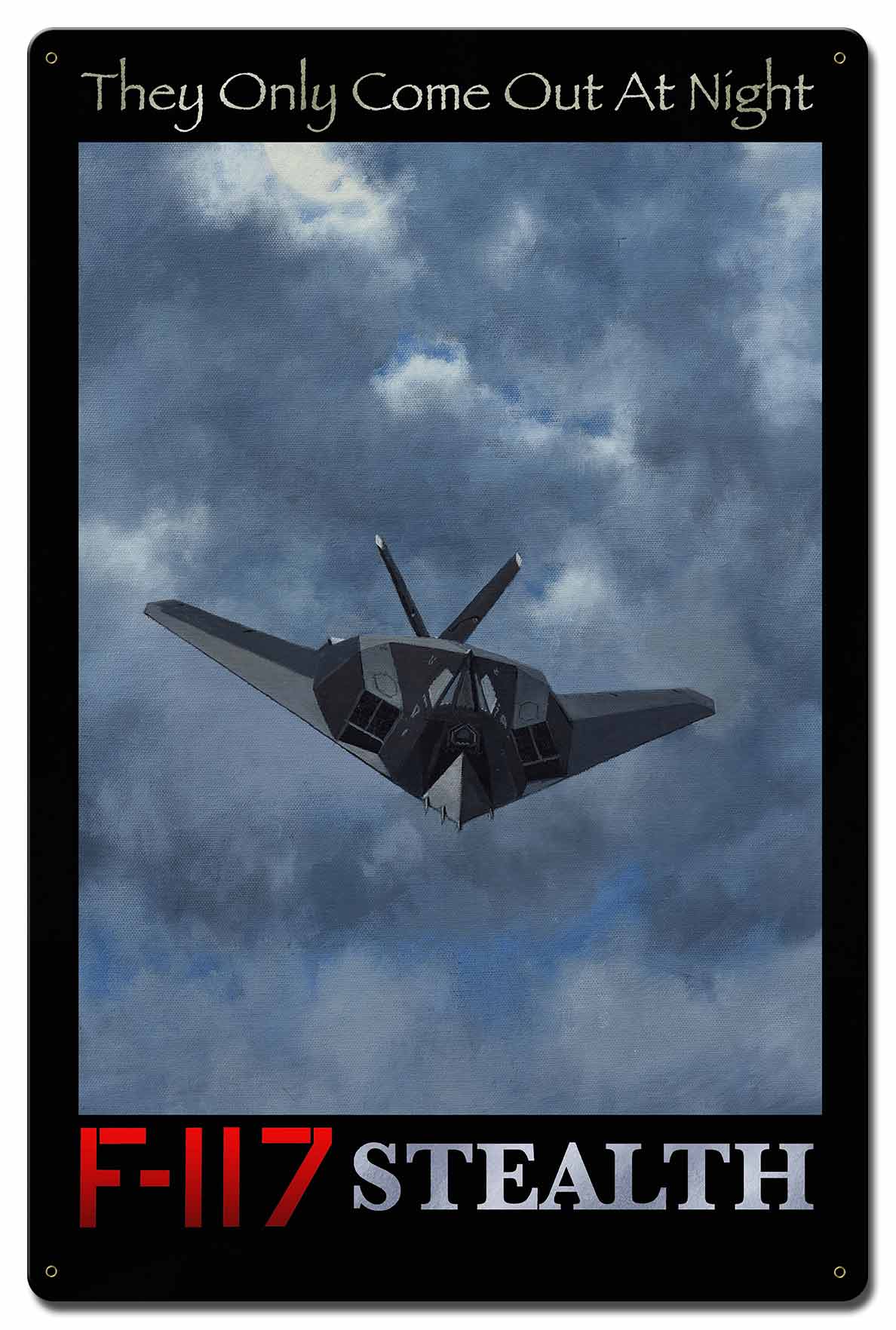 F-117 Stealth 16 X 24 vintage metal sign