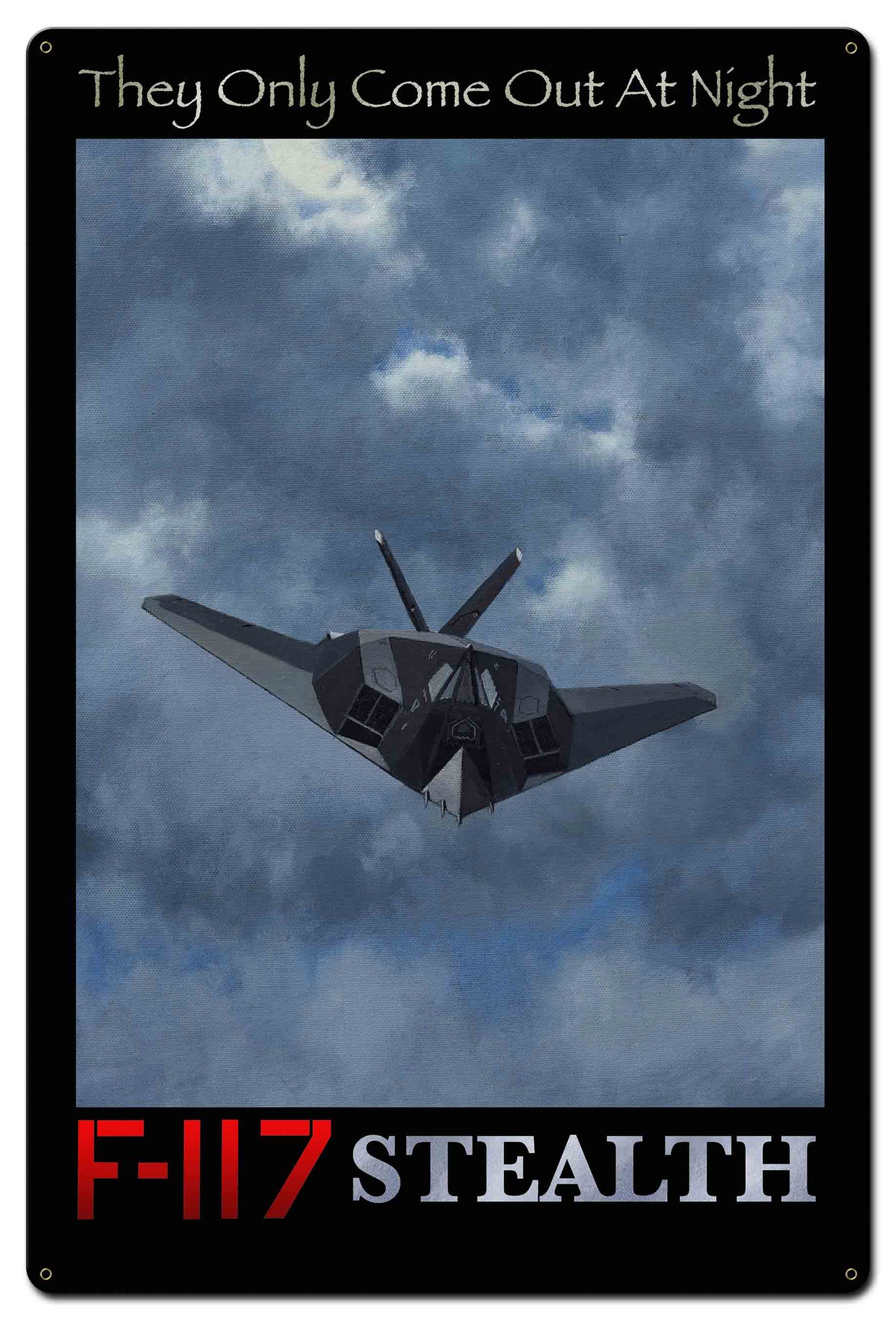 F-117 Stealth 24 X 36 vintage metal sign