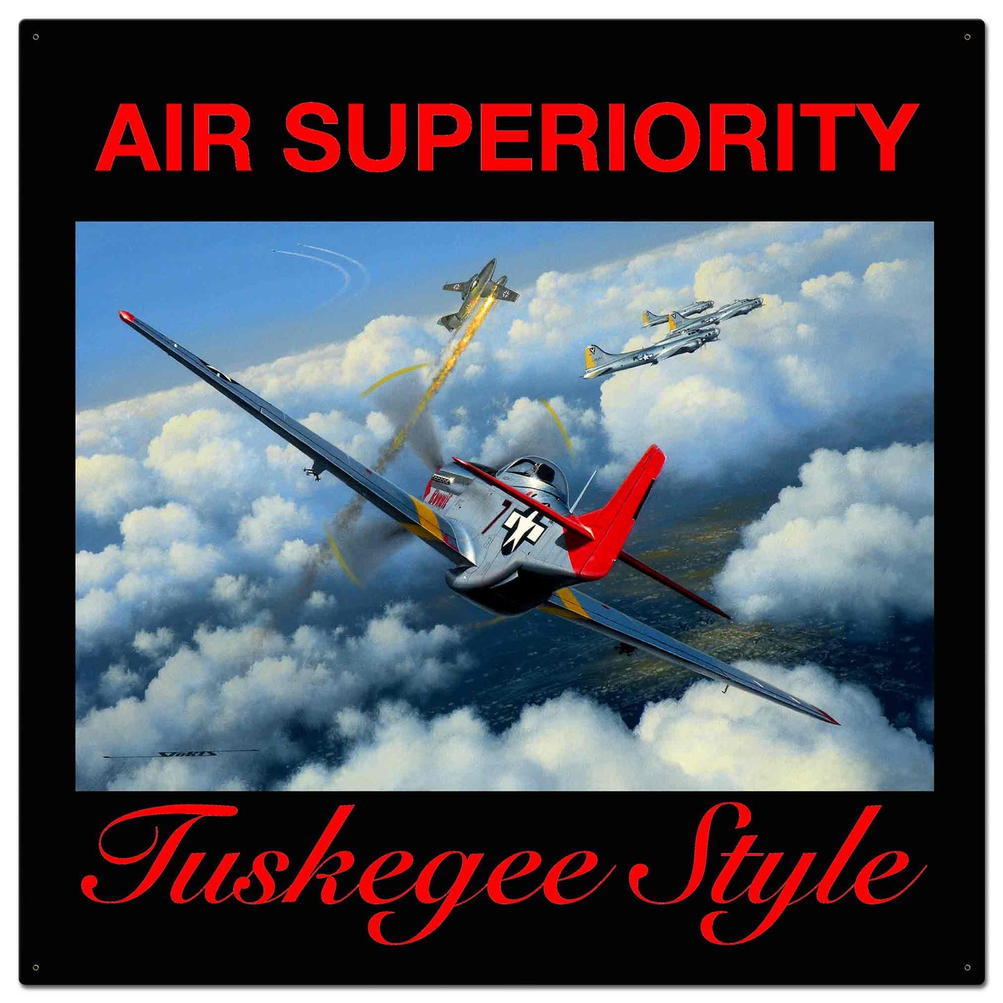 Tuskegee Style 36 X 36 vintage metal sign