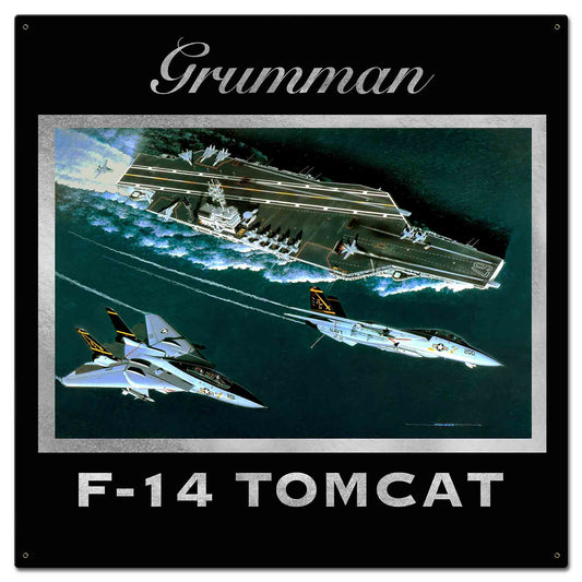 F-14 Grumman 24 X 24 vintage metal sign
