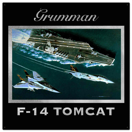F-14 Grumman 36 X 36 vintage metal sign