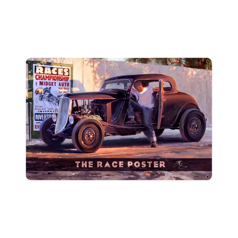 The Race Poster Vintage Sign