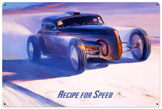 Recipe For Speed  Large Vintage Sign