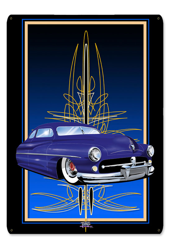 Merc 2 Blue Vintage Sign