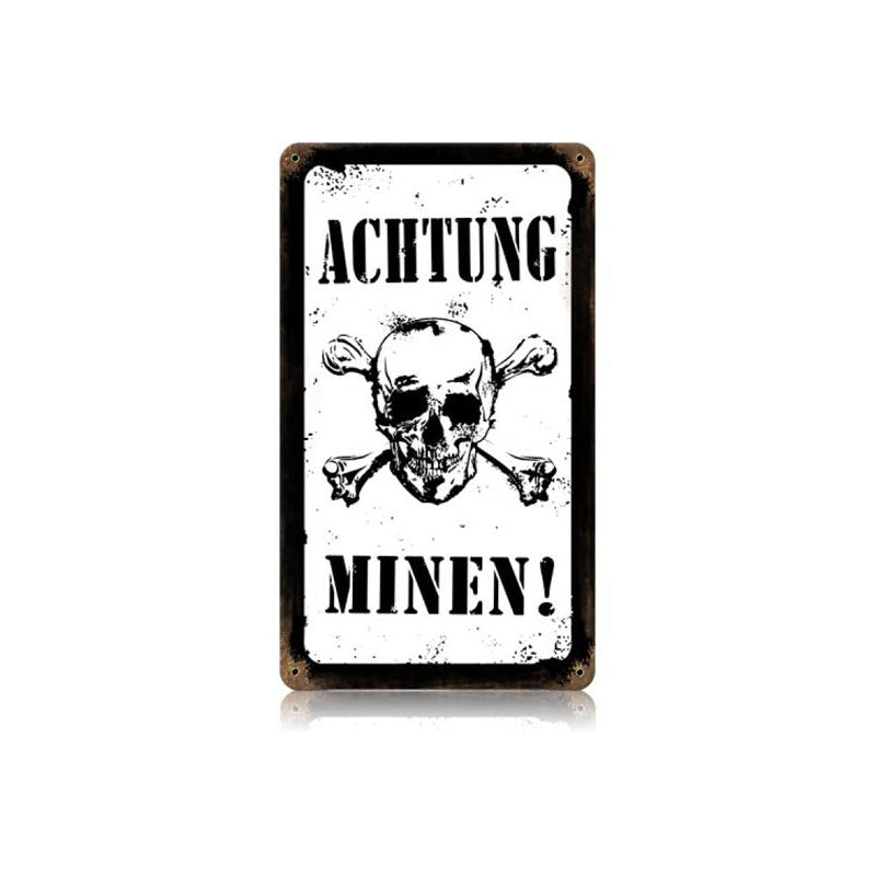 Achtung Minen! Vintage Sign