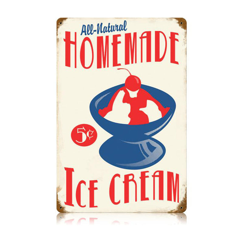 Homemade Ice Cream Vintage Sign