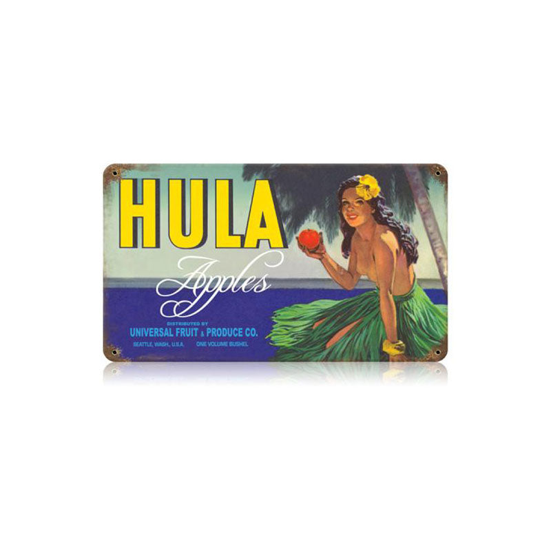 Hula Apples Vintage Sign