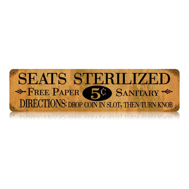 Seats Sterilized Vintage Sign