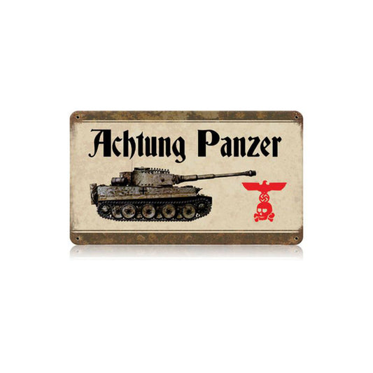 Achtung Panzer Vintage Sign