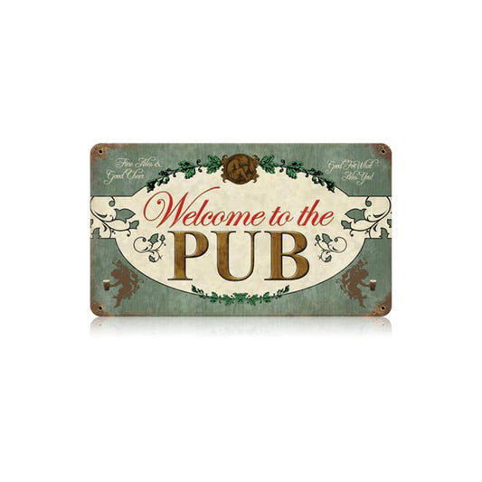 Welcome Pub Vintage Sign