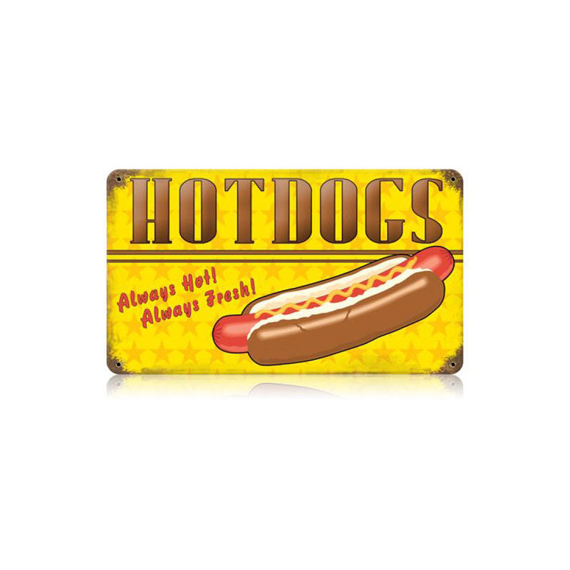 Hot Dogs Always Hot Vintage Sign