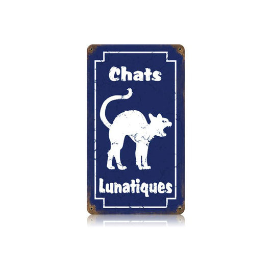 Chats Lunatiques Vintage Sign