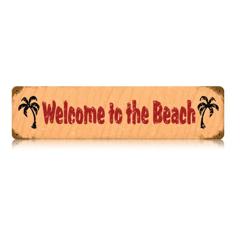 Welcome To The Beach Vintage Sign