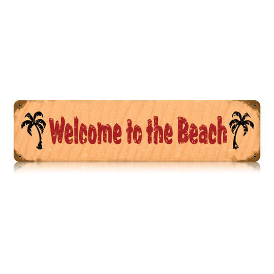 Welcome To The Beach Vintage Sign