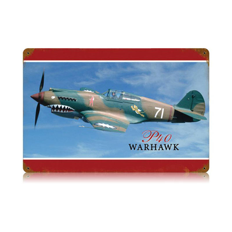 P-40 Warhawk Vintage Sign