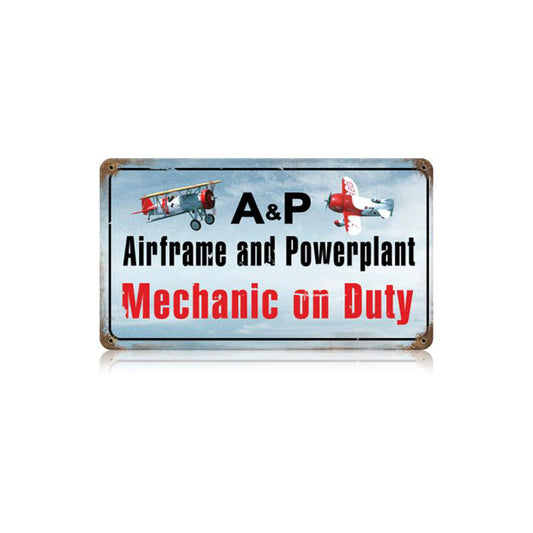 Airframe Powerplant Color Vintage Sign