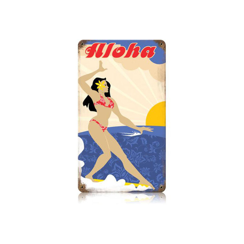 Aloha Surfer Vintage Sign