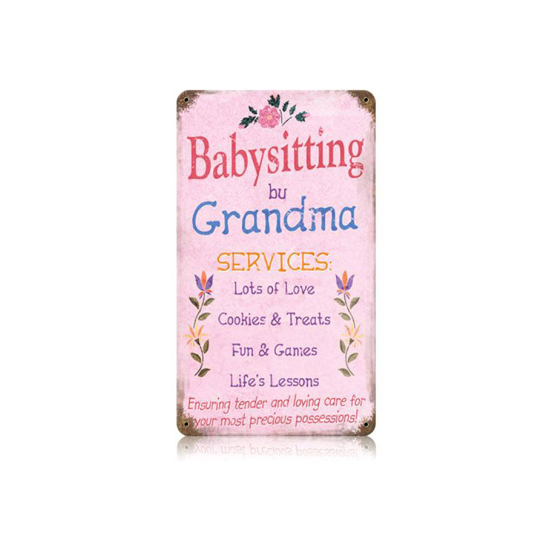 Grandma Babysitting Vintage Sign