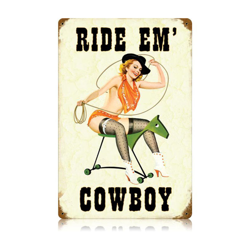 Ride Em Cowboy Vintage Sign
