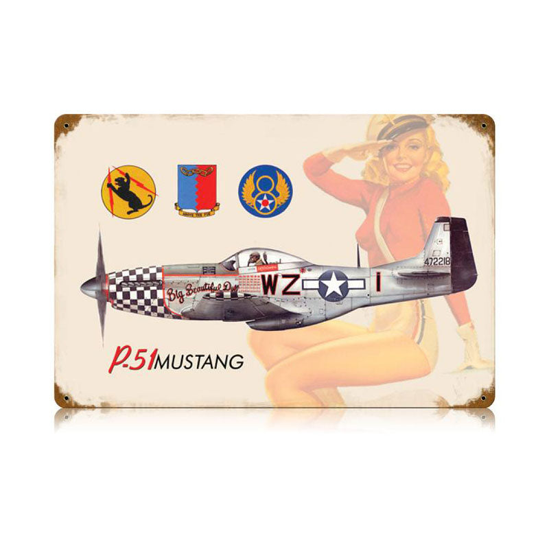 P-51 Salute Vintage Sign