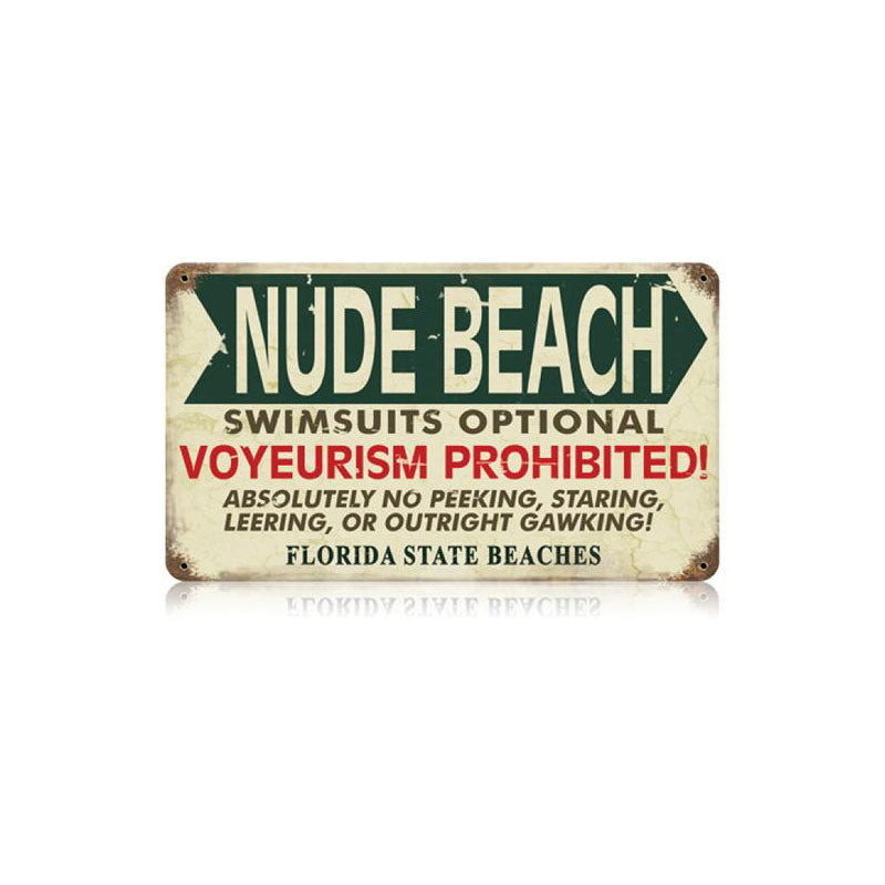 Nude Beach Florida Vintage Sign