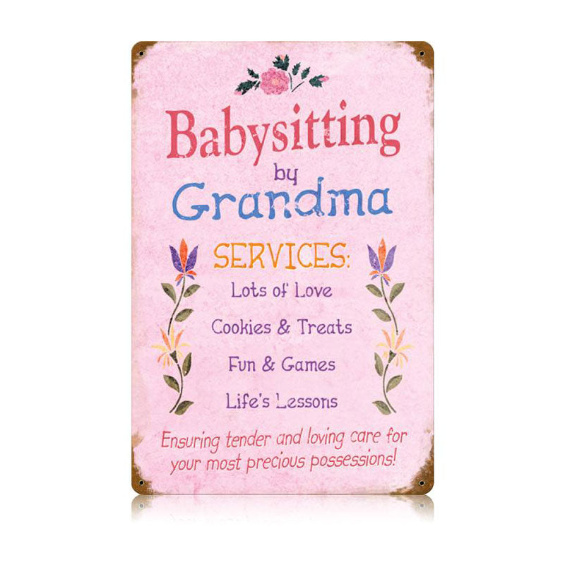 Babysitting Grandma Vintage Sign