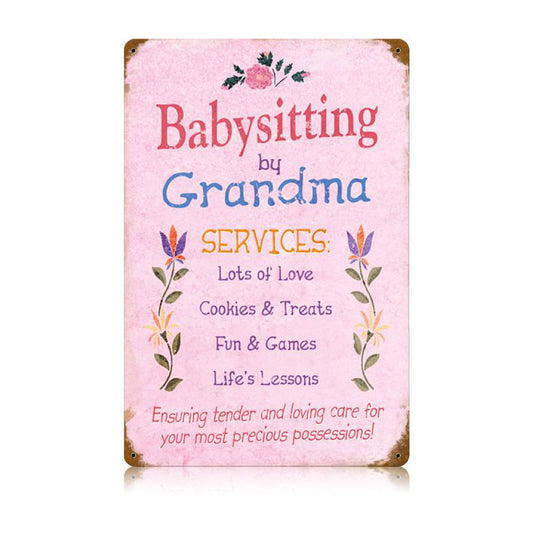 Babysitting Grandma Vintage Sign