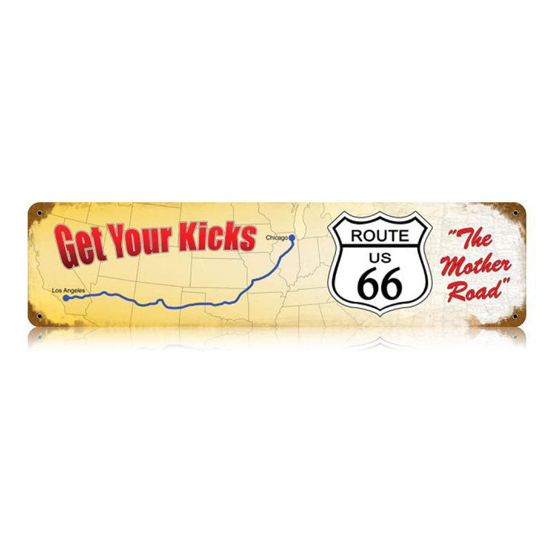 Route 66 Get Your Kicks Vintage Sign