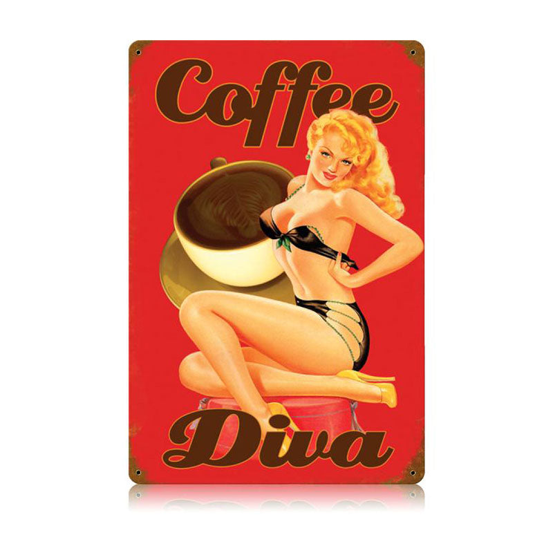 Coffee Diva Vintage Sign