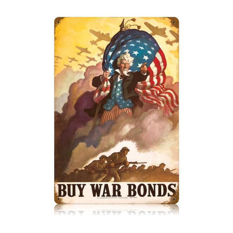 Uncle Sames Buy War Bonds Vintage Sign