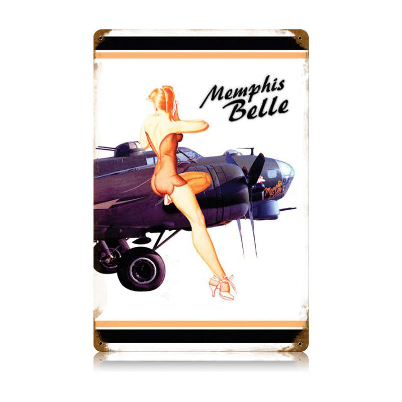 Memphis Belle White Vintage Sign