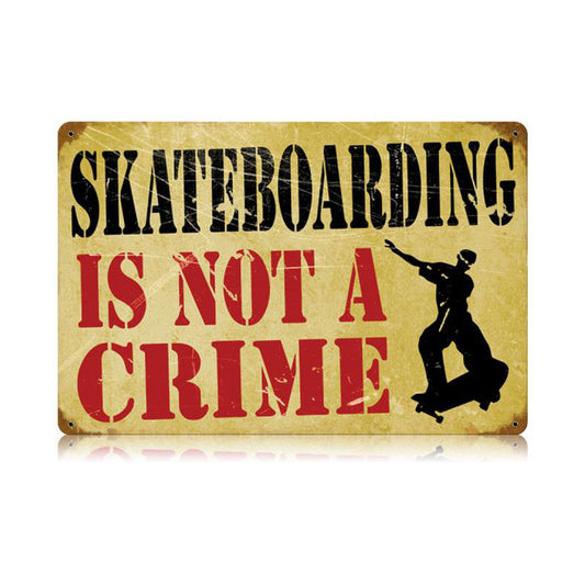 Skateboarding Crime Vintage Sign