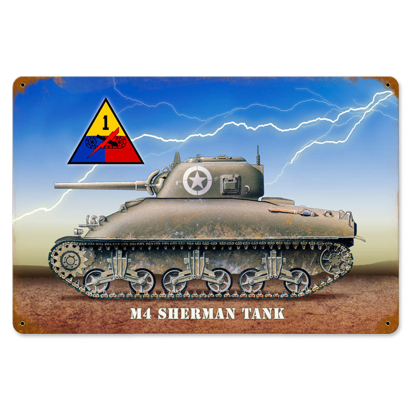 Sherman Tank Vintage Sign