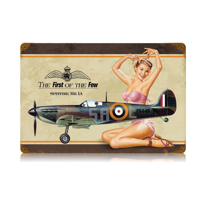 Spitfire Pin Up Vintage Sign