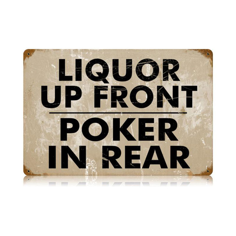 Liquor Up Front Vintage Sign