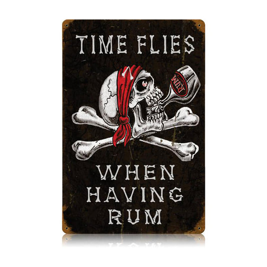 Time Flies Rum Vintage Sign