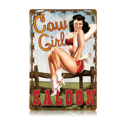 Cowgirl Saloon Vintage Sign