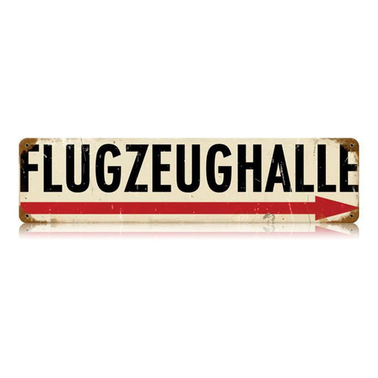 Flugzeughalle Vintage Sign